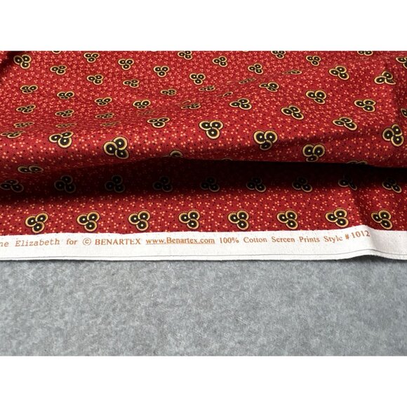 Benartex Giverny Red Cotton Fabric 1/2 yard x 44" Quilting Sewing Marianne Eliza - Picture 5 of 7